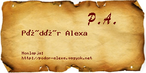 Pödör Alexa névjegykártya